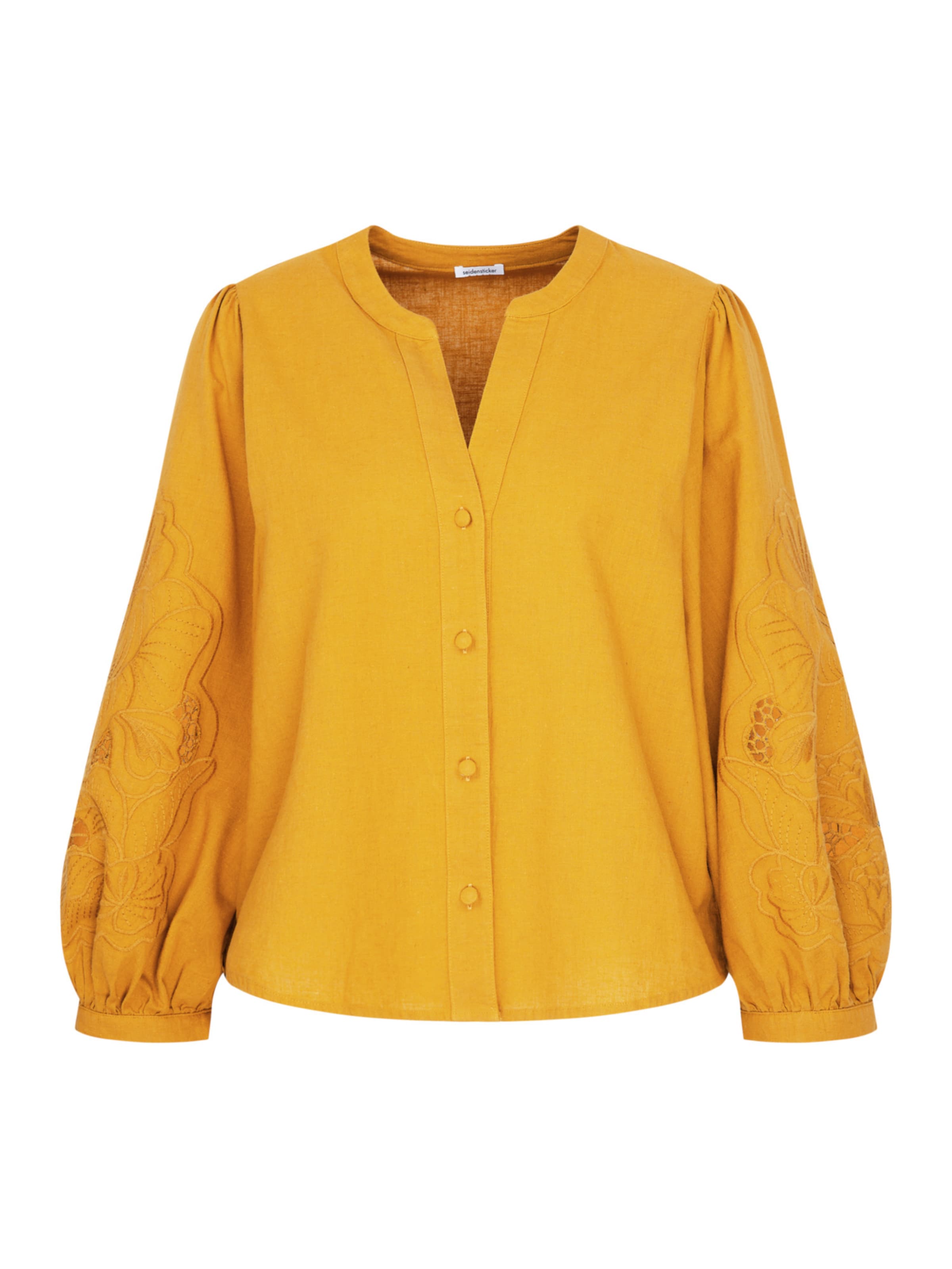SEIDENSTICKER Bluse 'Schwarze Rose' in Gelb: Vorderseite