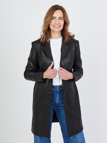 JCC Ledermantel in Schwarz: Vorderseite