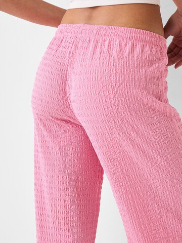 Bershka Wide leg Broek in Roze