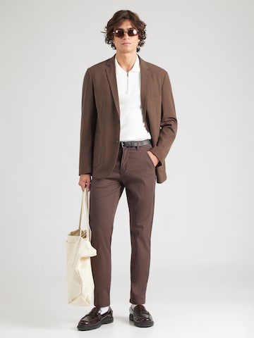 Lindbergh Slim fit Chino Pants 'Classic' in Brown
