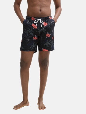 TOM TAILOR DENIM Badeshorts in Schwarz: Vorderseite