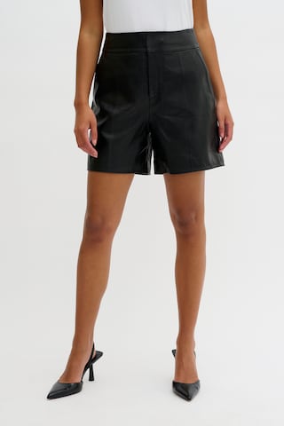 My Essential Wardrobe Regular Pleat-Front Pants in Black: front