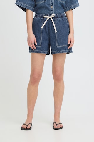 ICHI Loosefit Shorts 'ICHKamina' in Blau: Vorderseite