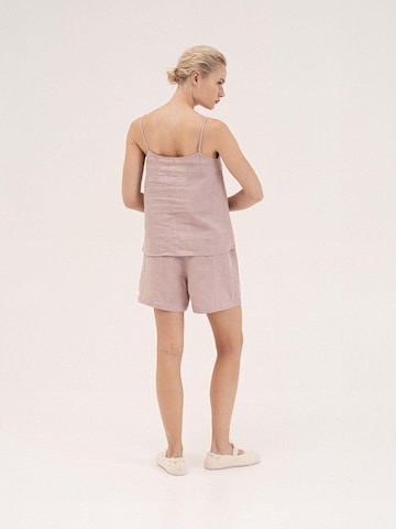 AmourLinen Pajama 'Night Owl' in Pink