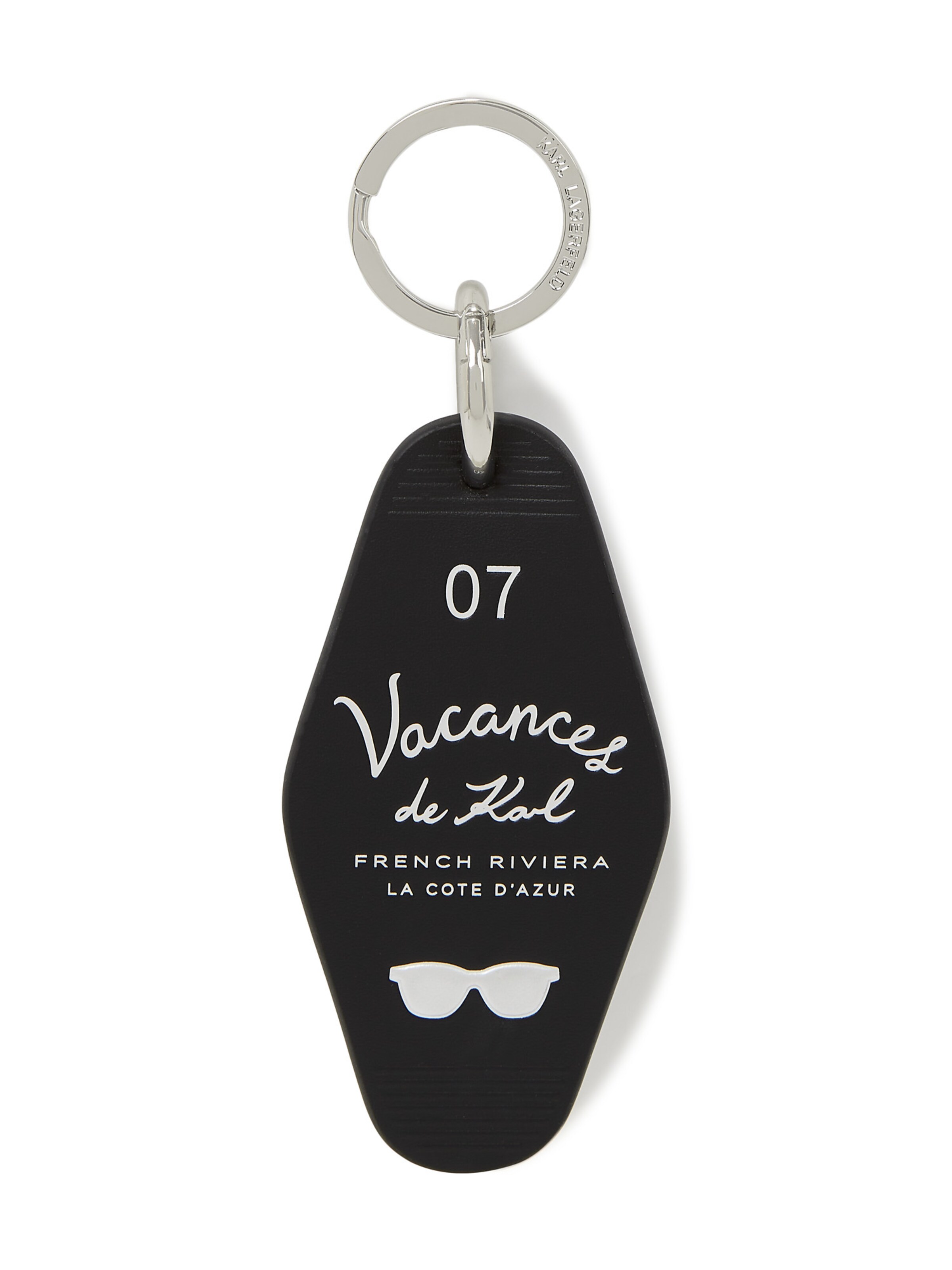 Karl Lagerfeld Porte-clés 'Vacances de Karl' en noir / blanc, Vue avec produit
