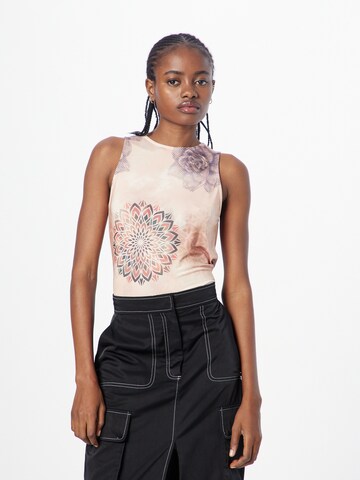Nasty Gal Τοπ σε μπεζ: μπροστά