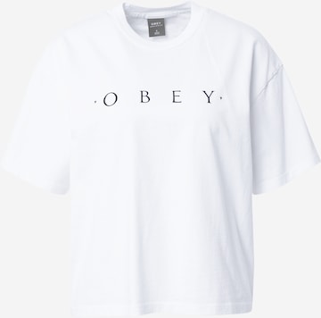 Tricou 'Novel' de la Obey pe alb: față