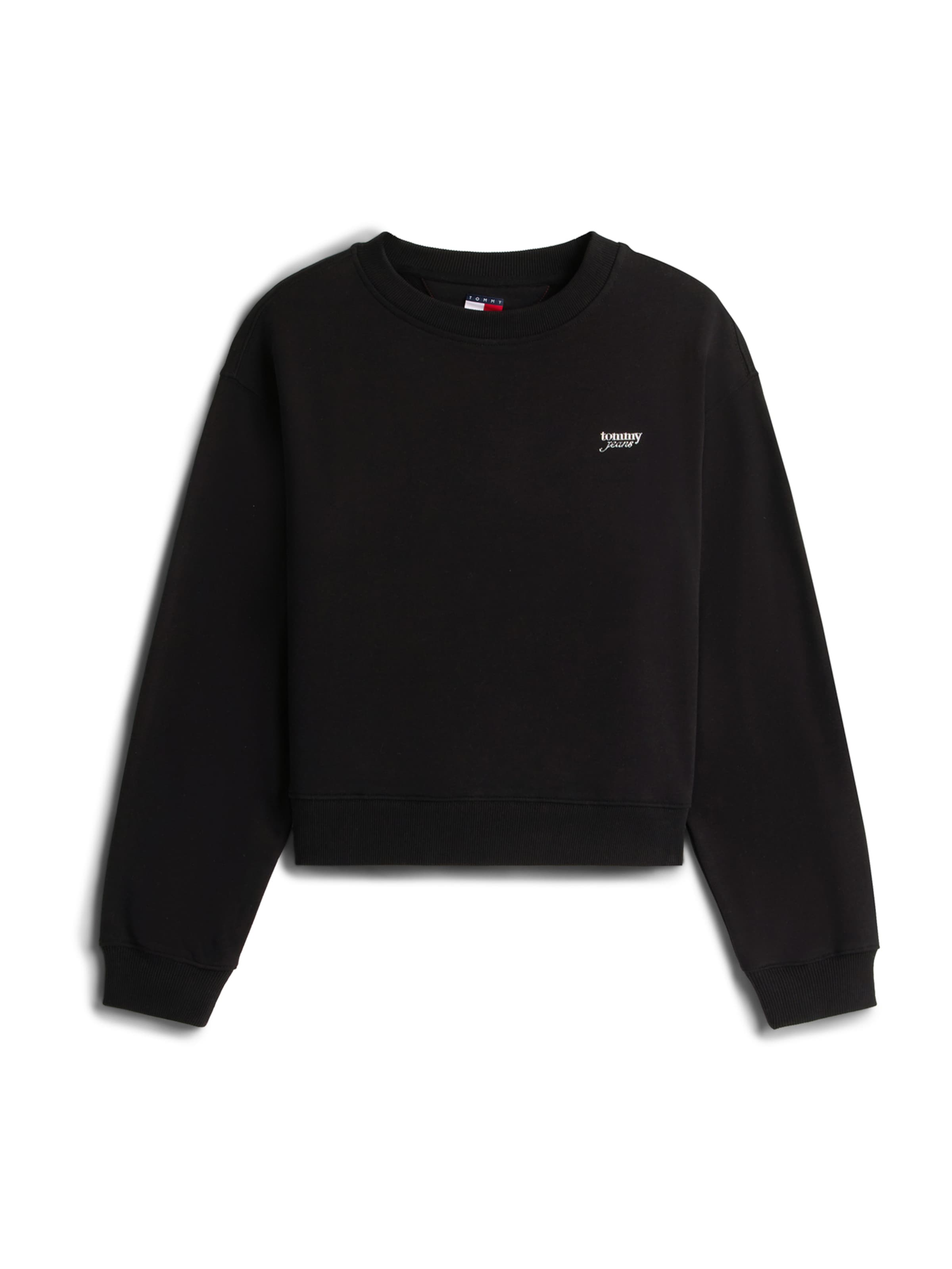Tommy Jeans Sweatshirt 'Crew' i svart: framsida