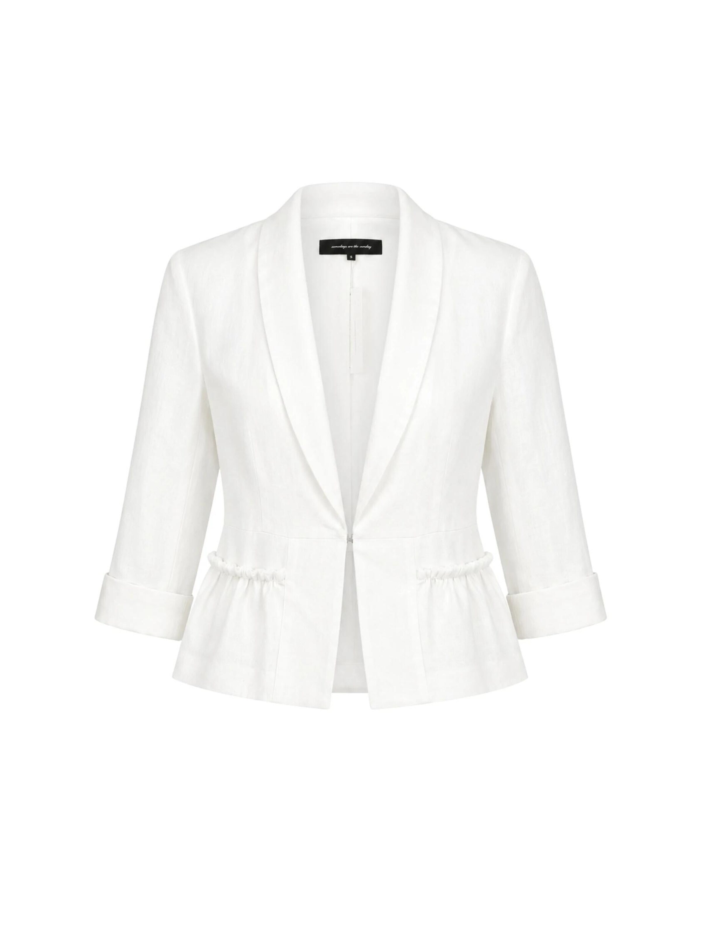 Blazer 'ALICE Linen Blazer' Christine on the clouds en blanc : devant