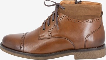 DreiMaster Vintage Lace-Up Boots in Brown: front