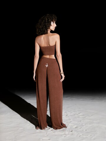 VIERVIER Wide leg Pants 'Esther' in Brown
