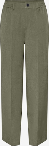 PIECES Pleated Pants 'CAMIL' in Green: front