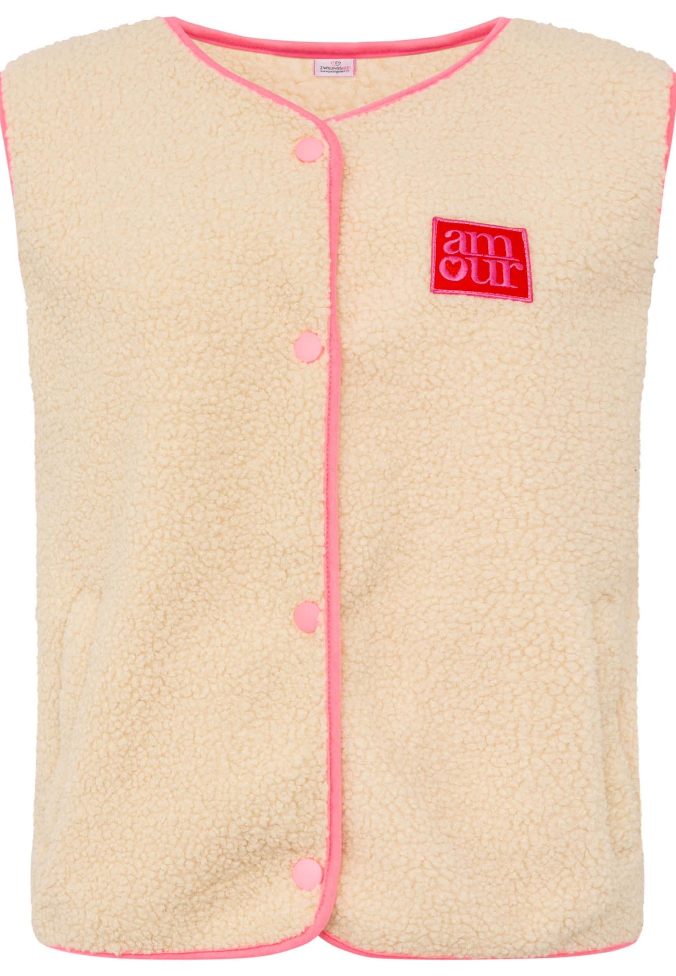 Zwillingsherz Bodywarmer in Beige: voorkant
