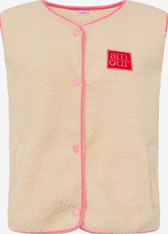 Gilet Zwillingsherz en beige : devant