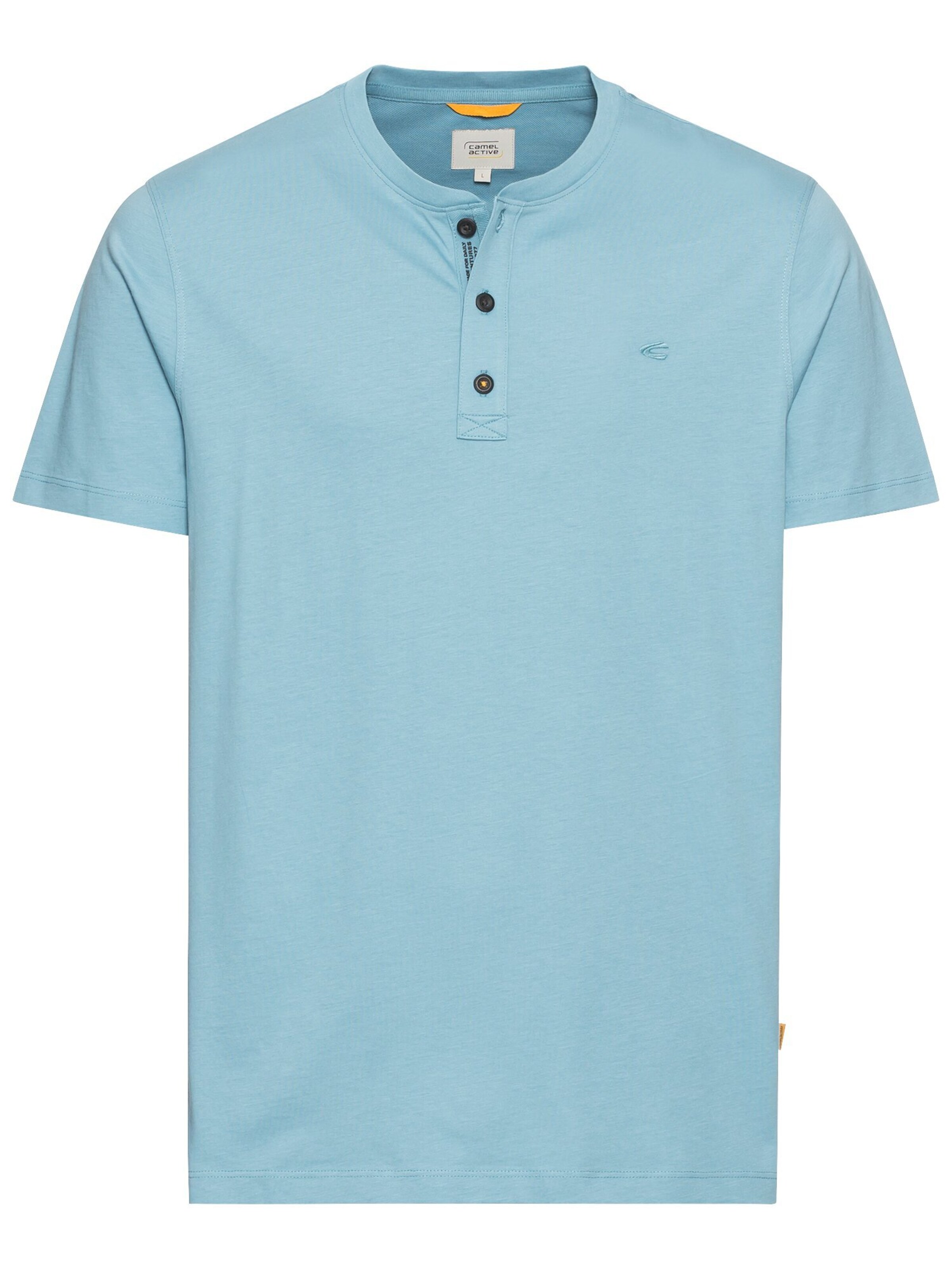CAMEL ACTIVE Kurzarm Henley in Blau: Vorderseite