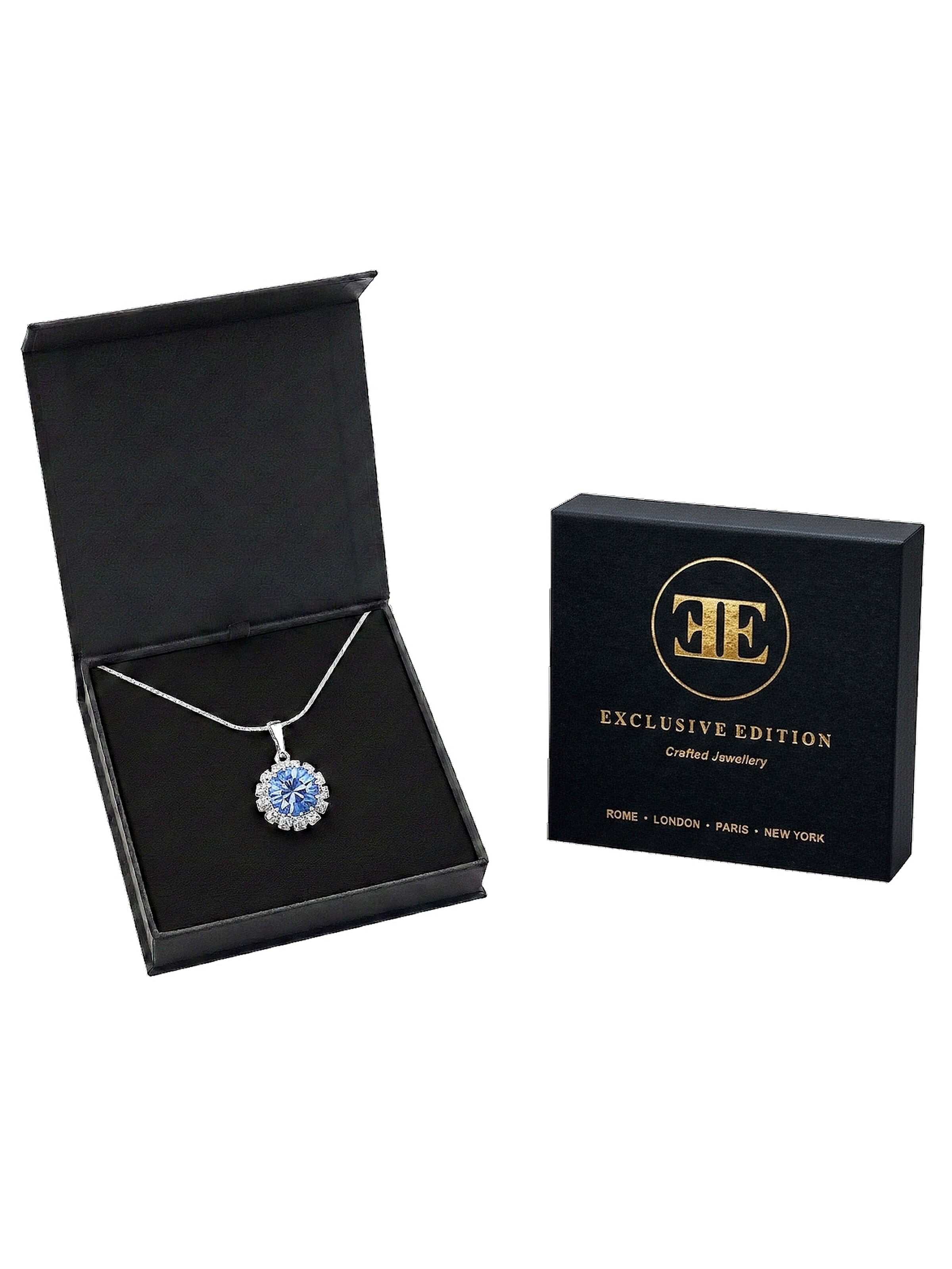 EXCLUSIVE EDITION Řetízek 'Saton adorned with Swarovski crystals' – modrá