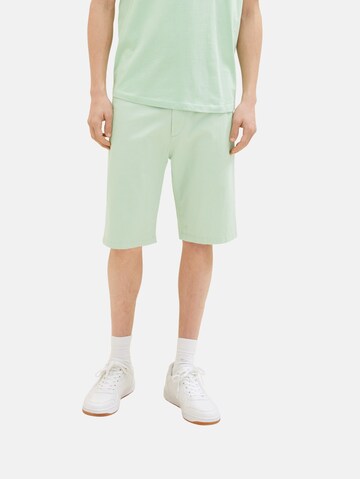 TOM TAILOR DENIM Liibuv Chino-püksid, värv roheline: eest vaates