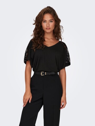 ONLY - Camiseta 'MOSTER' en negro: frente