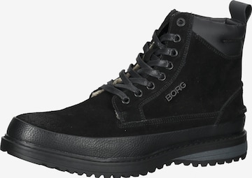 BJÖRN BORG Lace-Up Boots in Black: front