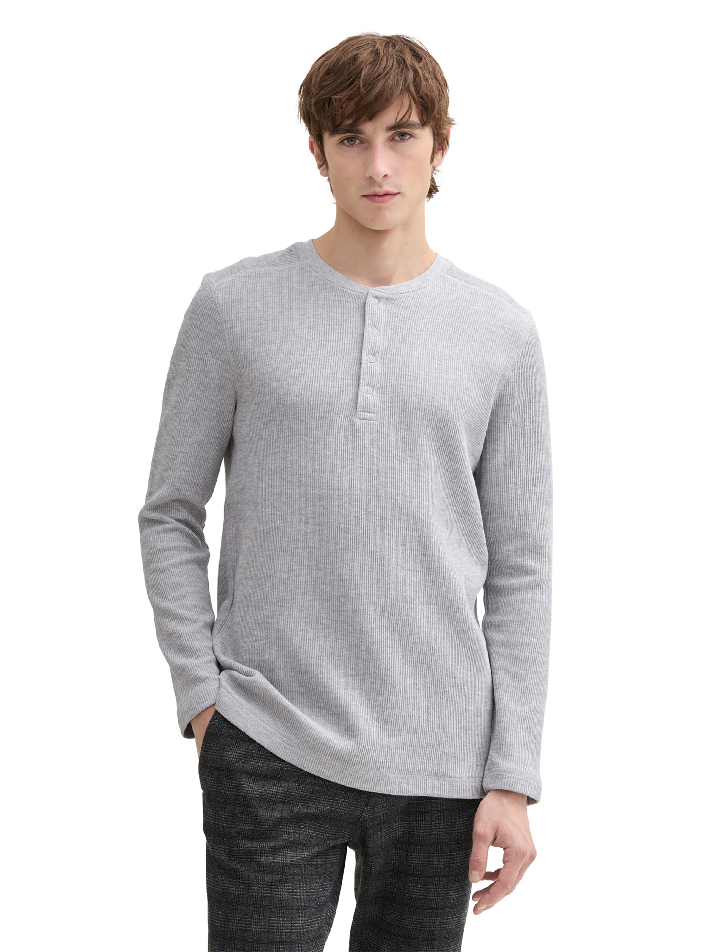 TOM TAILOR DENIM Shirt in Grey: front