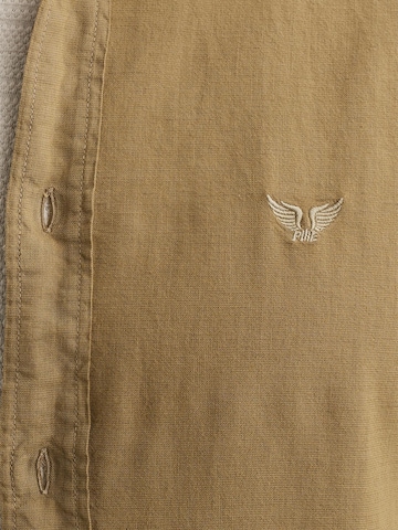 PME Legend Regular fit Skjorta 'Shirt in cotton/linen with garment-dye wash' i beige