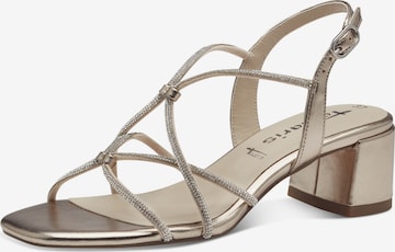 Tamaris Sandalen met riem in Goud: voorkant