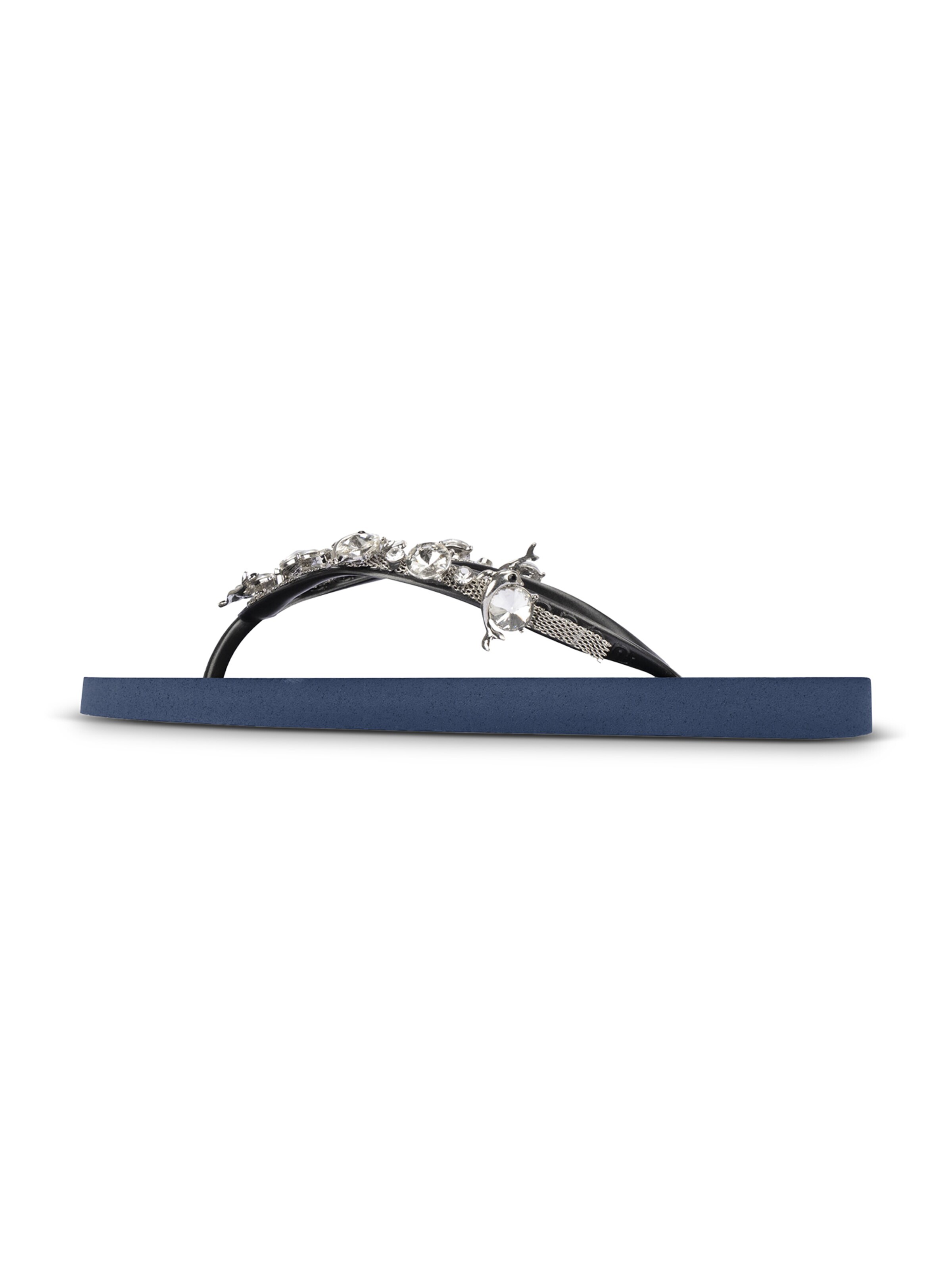Uzurii Luxury Footwear T-Bar Sandals 'Chrystal Dolphin' in 39,5 in Navy, Item view