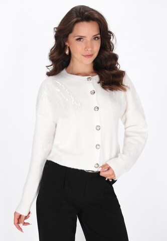 faina Knit cardigan in White: front