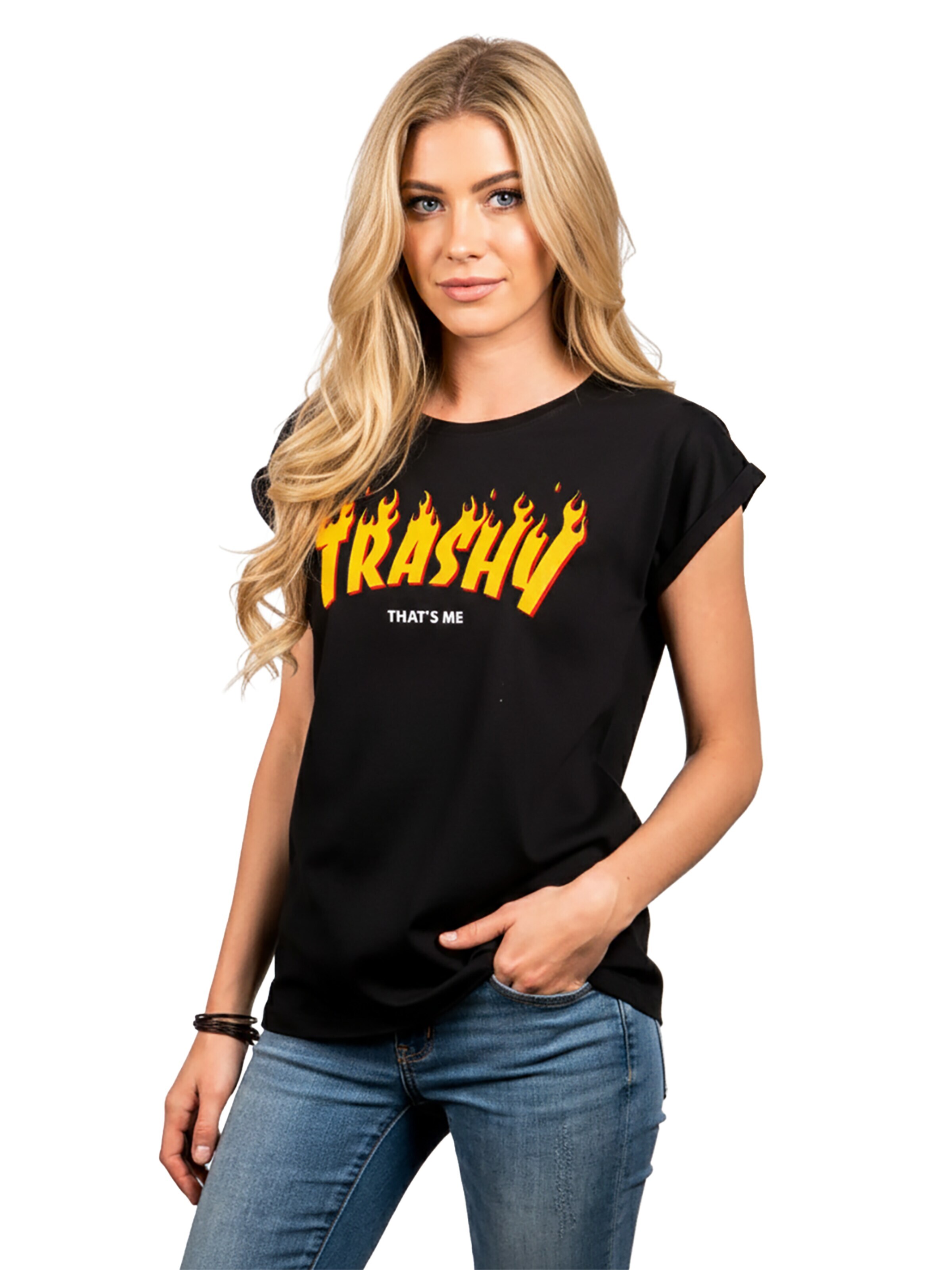 MAKAYA Shirt 'Trashy' in Black