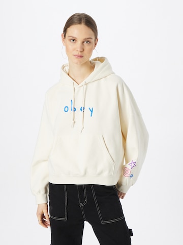 Obey Sweatshirt 'Scribbled' in White: front