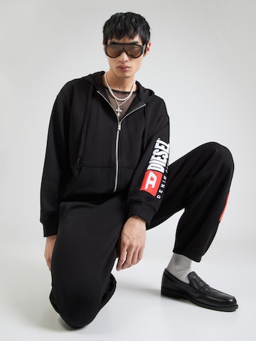 DIESEL - Sudadera 'S-BOXT-ZIP' en negro: frente