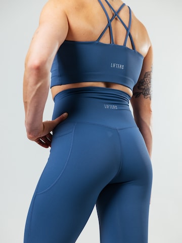Lifters High neck Sports Bra 'Race Grape' in Blue