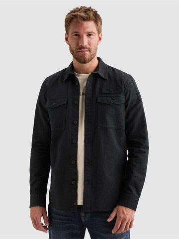 PME Legend Regular fit Overhemd 'Shirt in 100% cotton with chest pockets and badge' in Blauw: voorkant