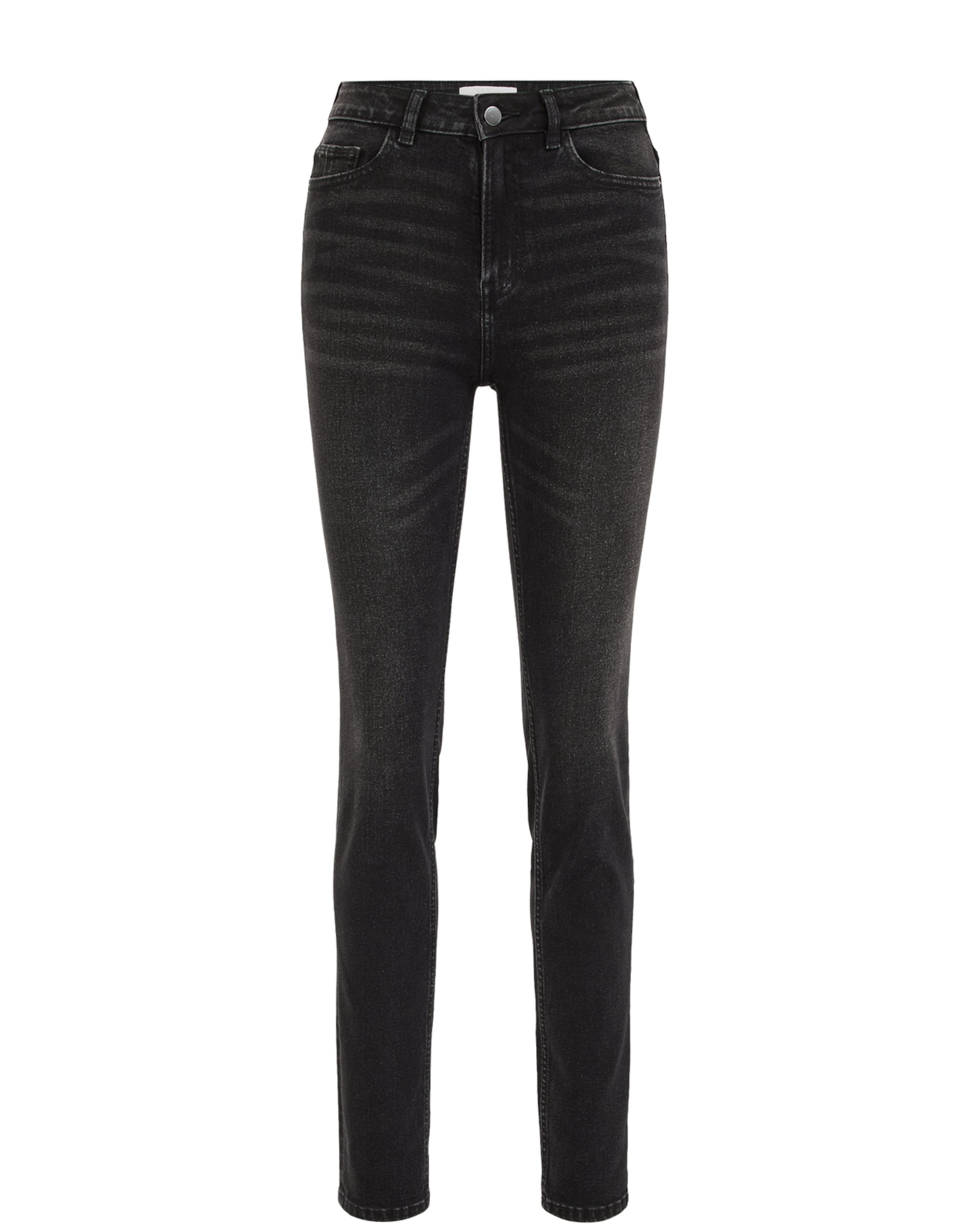 WE Fashion - Slimfit Vaquero en negro: frente
