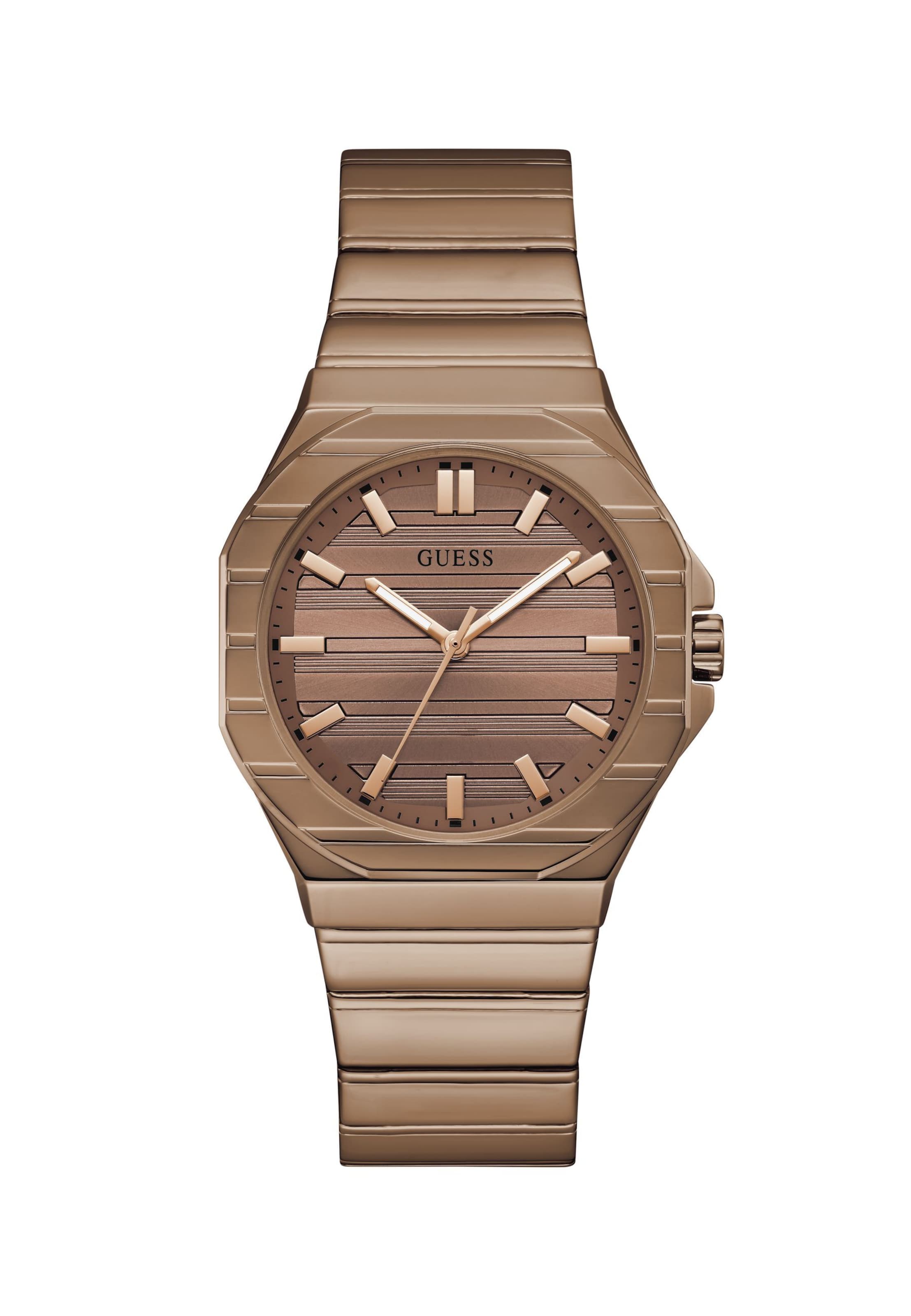 GUESS Analog Watch 'JAQ' in Brown: front