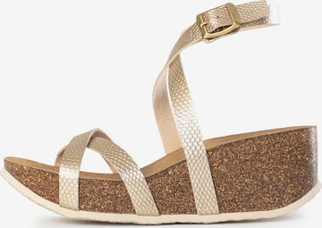 Bayton Strap sandal 'Asteria' in Gold: front