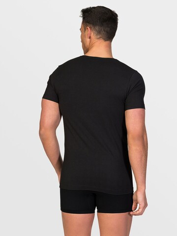 zd ZERO DEFECTS Unterhemd 'Crew-Neck T-shirt Soya Yarn' in Schwarz