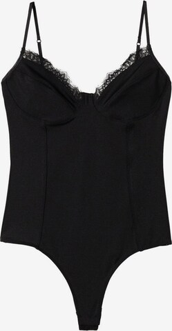MANGO Lingerie Bodysuit in Black: front
