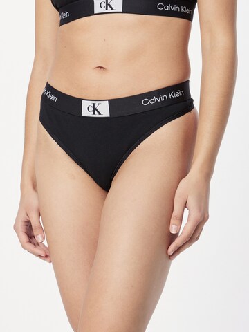 Calvin Klein Underwear String in Black: front