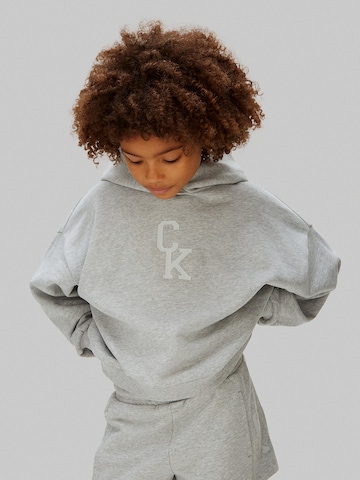 Calvin Klein Jeans Sweatshirt in Grijs: voorkant