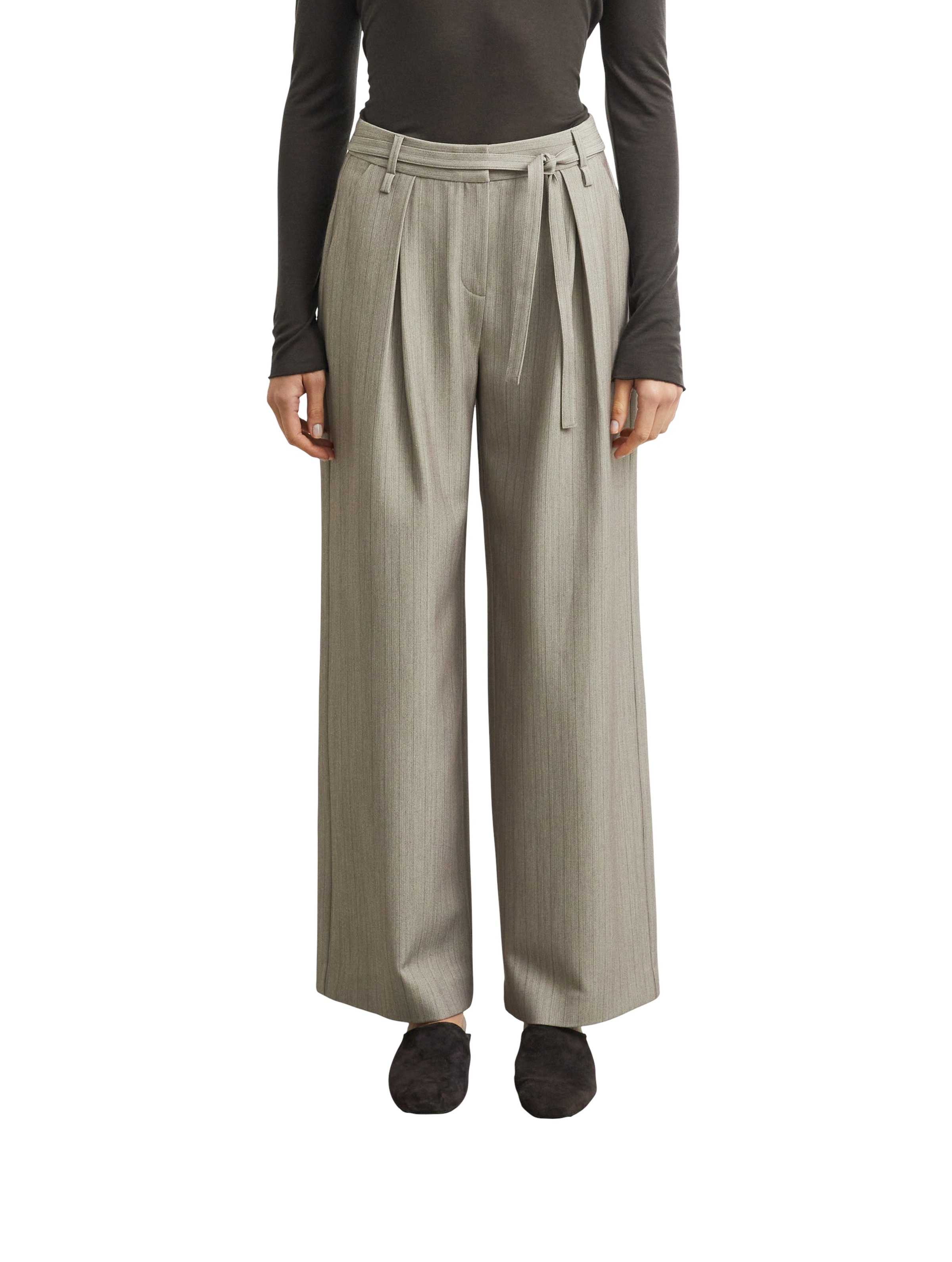 Wide Leg Pantalon à pince COMMA en beige : devant