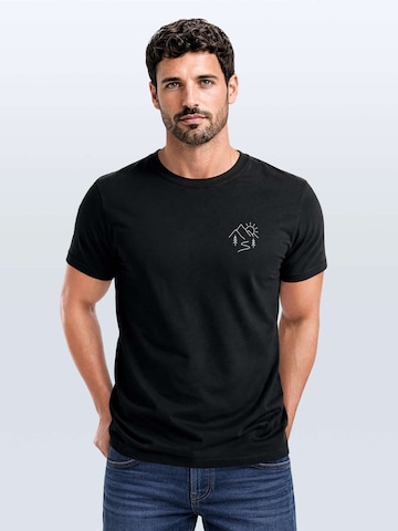 Neverless Shirt 'Berg Linie' in Black: front
