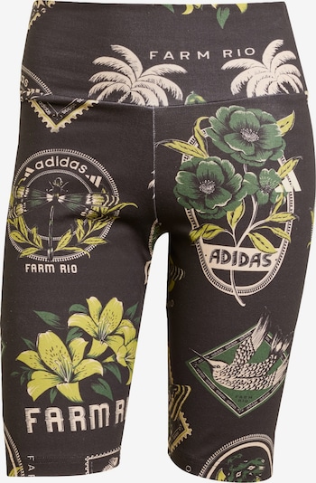 ADIDAS SPORTSWEAR Sportske hlače 'Adidas x Farm' u boja pijeska / limeta zelena / smaragdno zelena / crna, Pregled proizvoda