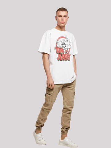 F4NT4STIC Shirt 'Tom And Jerry Distressed' in White