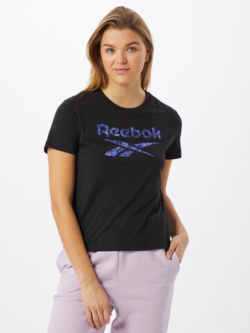 Reebok Skinny Toiminnallinen paita 'Modern Safari' värissä musta: edessä