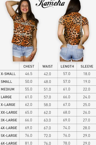 Camicia da donna 'Leopard' di King Kameha in arancione: frontale