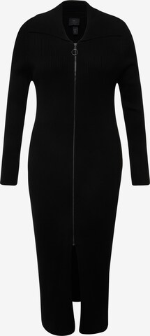 Ulla Popken Knitted dress in Black: front