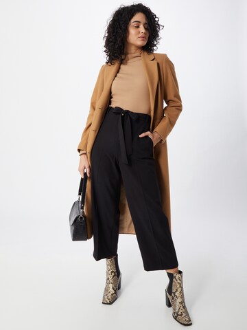 ESPRIT Wide leg Trousers with creases in Black