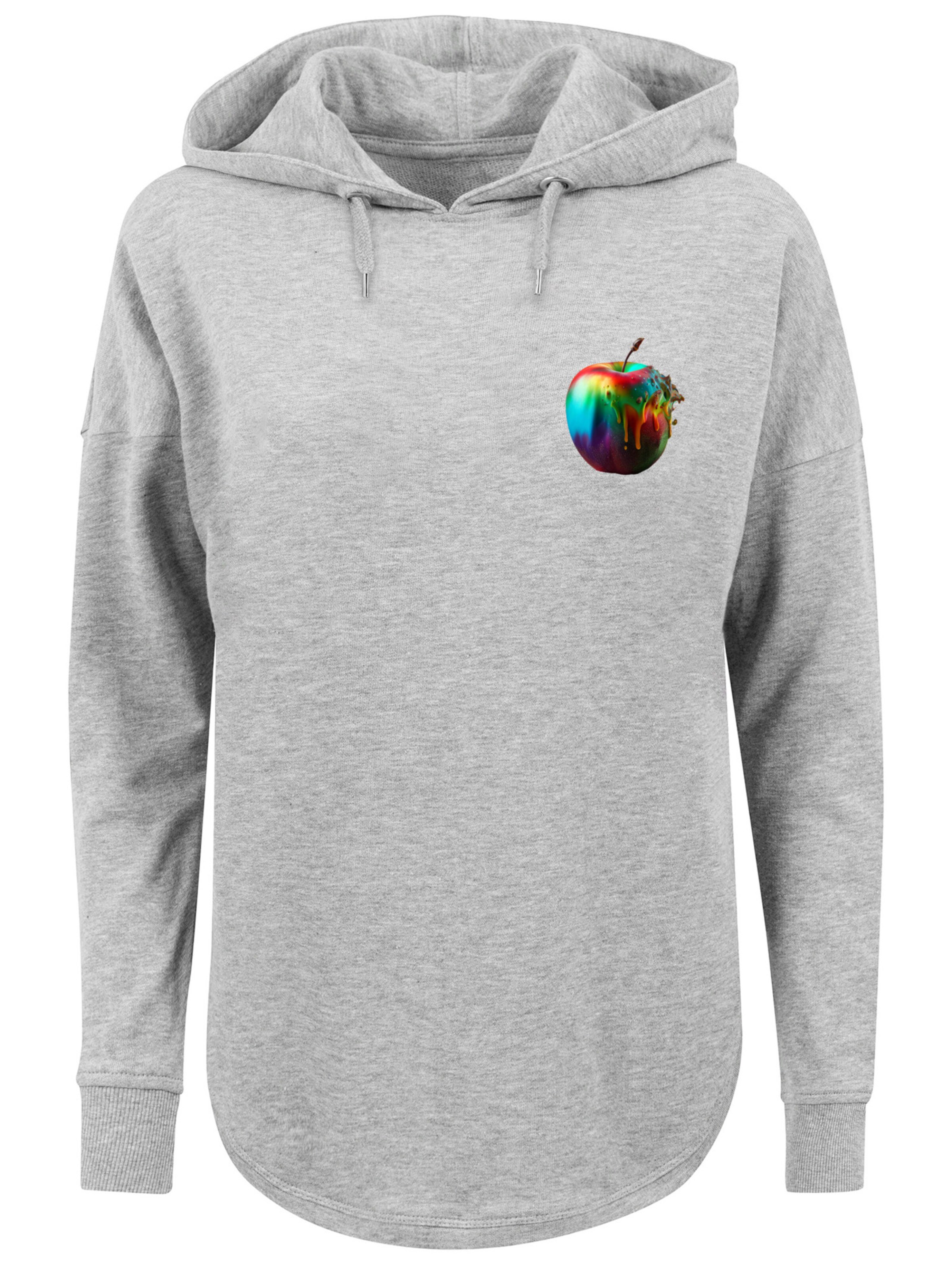 F4NT4STIC Sweatshirt 'Colorfood Collection - Rainbow Apple' in Grey: front