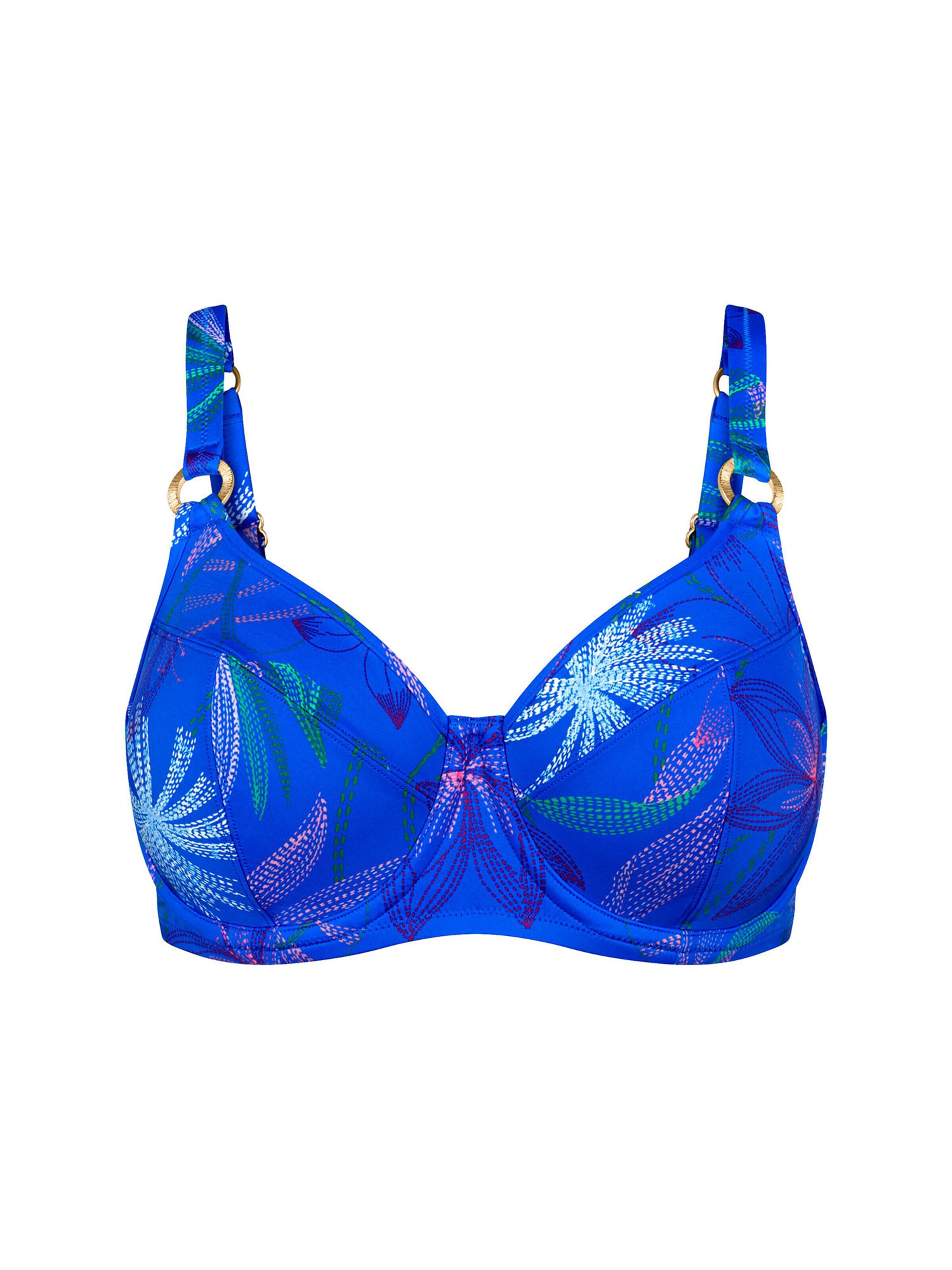 TRIUMPH Minimizer Bikinitop ' Red Label Summer Tropics ' in Blauw: voorkant